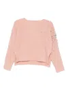 Liu •jo Embellished Sweater In Pink
