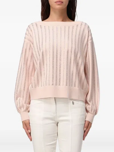 Liu •jo Embellished Sweater In Pink