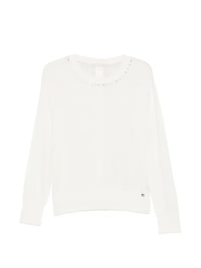 Liu •jo Embellished Sweater In White