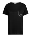 Liu •jo Liu Jo T Shirt Con Strass Nera In Black