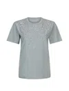 Liu •jo Light Grey Embellished Back Patch T-shirt In Blue