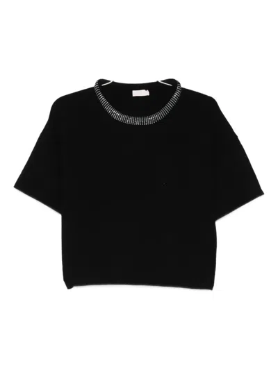 Liu •jo Embellished Top In Black