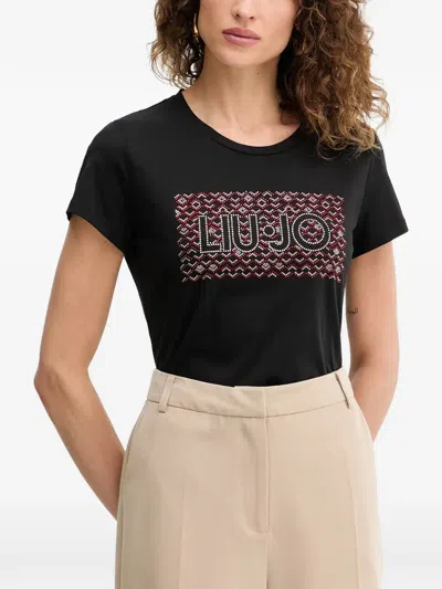 Liu •jo Embellished T-shirt In Black