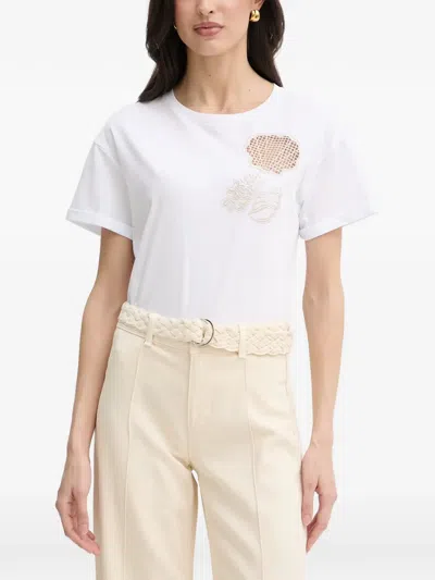 Liu •jo Embellished T-shirt In White