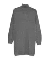 Liu •jo Embellished Turtleneck Knit Dress In Gray