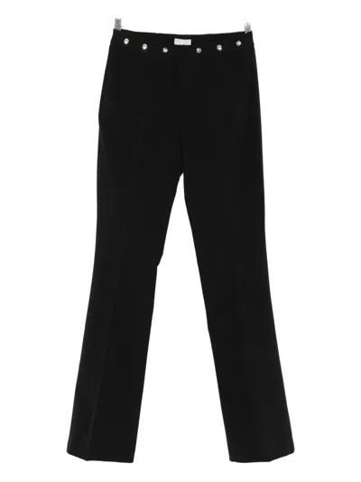 Liu •jo Embellished-waistband Trousers In Black