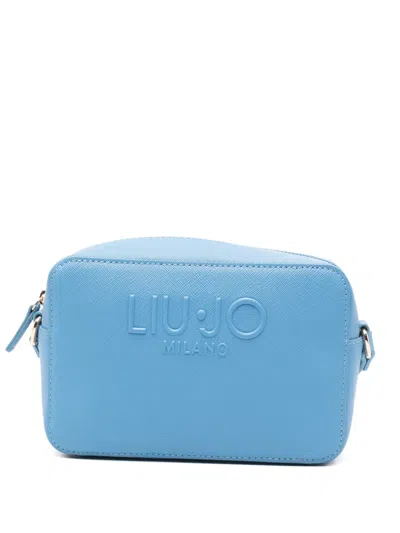 Liu •jo Embossed-logo Shoulder Bag In Blue