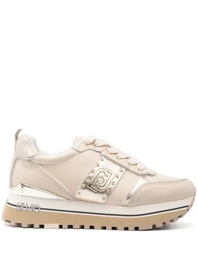 Liu •jo Embossed-logo Sneakers In Butter