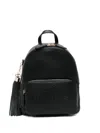 Liu •jo Embossed-logo Tassel Backpack In Black