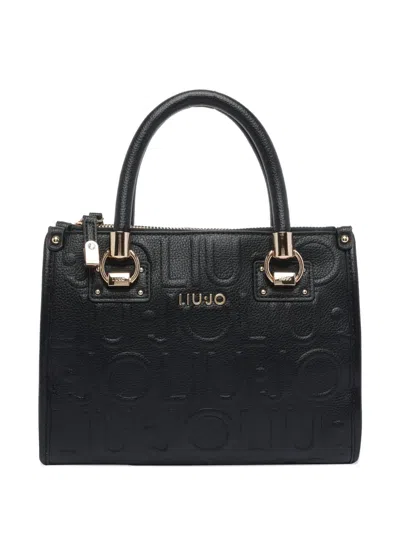 Liu •jo Embossed-logo Tote Bag In Black