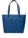 Liu •jo Embossed-logo Tote Bag In Blue