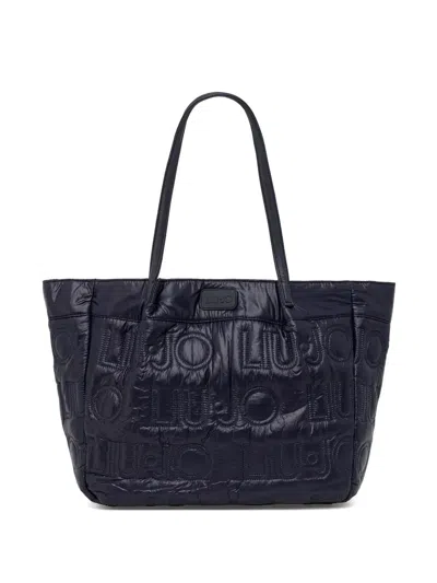 Liu •jo Embossed Logo Tote Bag In Blue