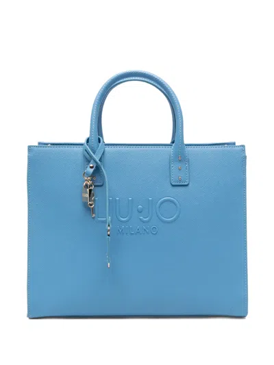 Liu •jo Embossed Padlock Tote Bag In Blue