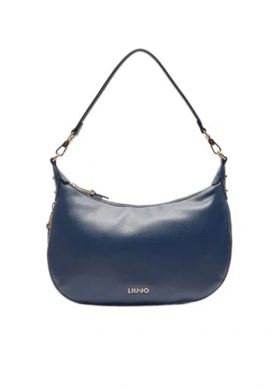 Liu •jo Liu Jo Embossed Print Blue Shoulder Bag