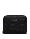 Liu •jo Embossed Zip-around Wallet In Black