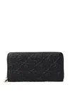 Liu •jo Embossed Zip-around Wallet In Black