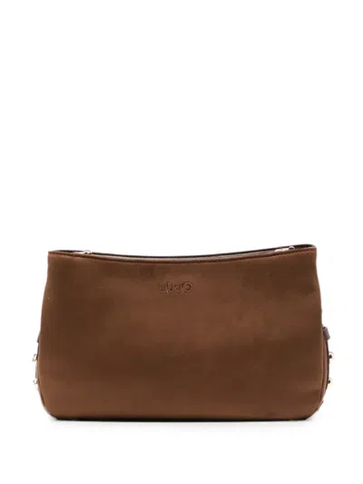 Liu •jo Embossed-logo Crossbody Bag In Brown