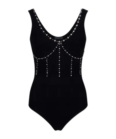 Liu •jo Embroidered Jumpsuit In Black