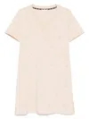 Liu •jo Embroidered-logo Dress In Neutrals