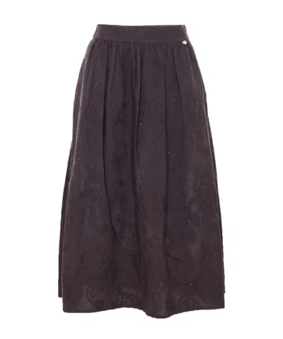 Liu •jo High-waisted Midi Skirt In Black