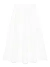 Liu •jo White Cotton Midi Skirt In 白色