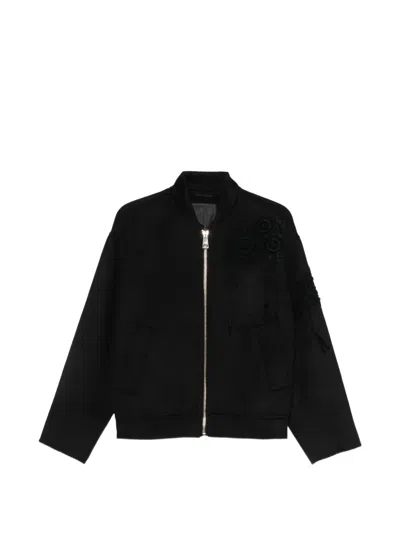 Liu •jo Embroidered Tassel-detail Jacket In Black