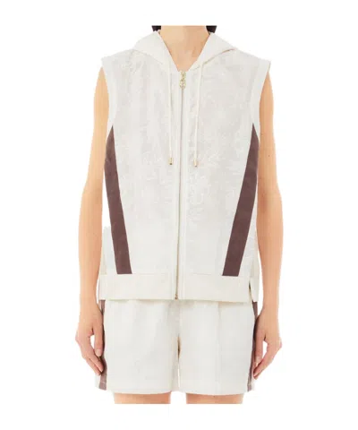 Liu •jo Embroidered Vest In Milky White
