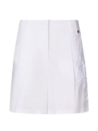 Liu •jo Embroidery Poplin Shorts In White