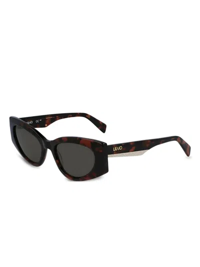 Liu •jo Engraved Sunglasses In Brown