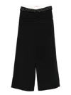 Liu •jo Eyelet-embellished Wide-leg Trousers In Black