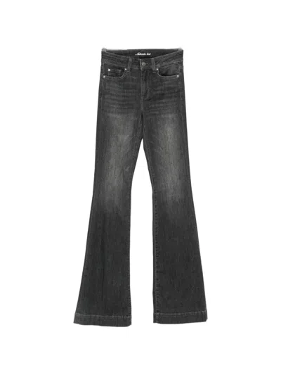 Liu •jo Faded Flared-leg Jeans In Black