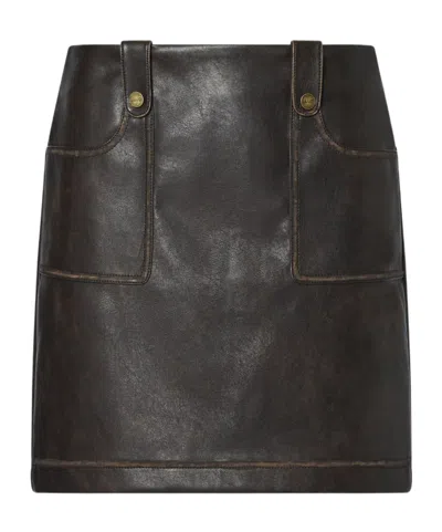 Liu •jo Faded-effect Logo Midi Skirt In Brown