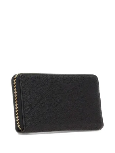 Liu •jo Faiza Logo-plaque Pebble-effect Wallet In Black