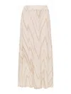 Liu •jo High-waisted Chevron-pattern Skirt In Light Beige