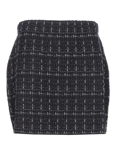 Liu •jo Blue Boucle Skirt In Multi