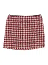Liu •jo Houndstooth Pattern Mini Skirt With Textured Hemline In Red