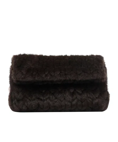 Liu •jo Liu Jo Faux Fur Clutch Bag In Black