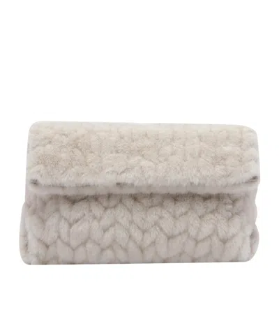 Liu •jo Liu Jo Faux Fur Clutch Bag In White