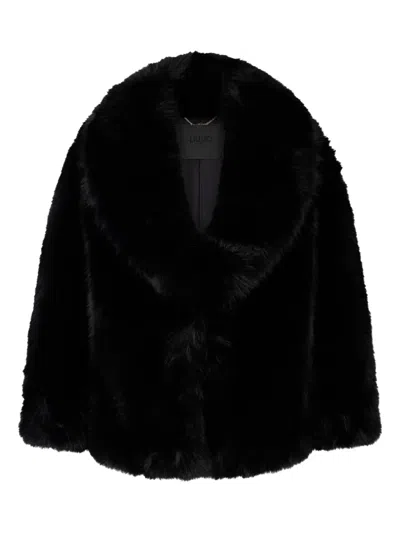 LIU •JO LONG-SLEEVED FAUX-FUR COAT