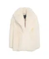 Liu •jo Faux Fur Coat In Neutral