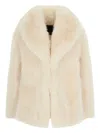 Liu •jo Faux-fur Collar Coat In Neutral