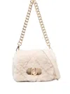 Liu •jo Faux-fur Cross Body Bag In Neutral