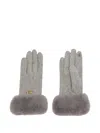 Liu •jo Faux Fur-detail Gloves In Gray