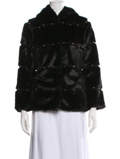 Pre-owned Liu •jo Faux Fur Jacket In Black