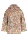 Liu •jo Faux Fur Jacket With Collar In Brown