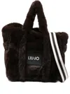 Liu •jo Faux-fur Logo-patch Shoulder Bag In Brown