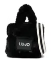 Liu •jo Faux-fur-panelled Top-handle Shoulder Bag In Black