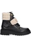 Liu •jo Faux Fur-trim Combat Boots In Black