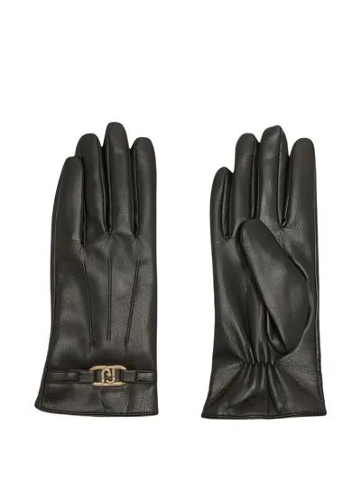 Liu •jo Faux-leather Gloves In Black