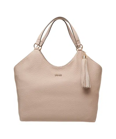 Liu •jo Faux Leather Handbag In Neutral